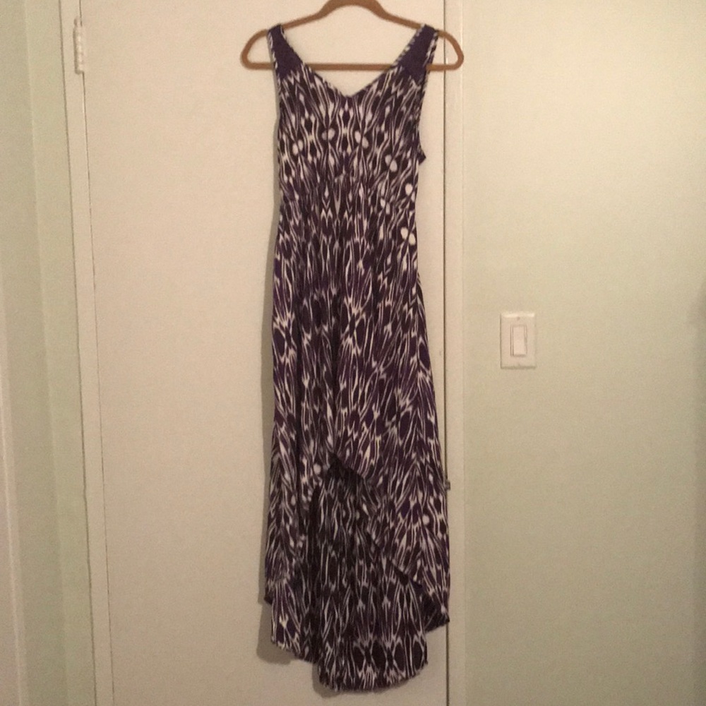 Silky high low open back maxi